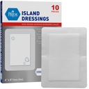 MED PRIDE Adhesive Island Dressing Large Gauze Pads for Dounds Steryle Absorbent Breathable Latex and Rubber Free Individual Packed (6 "x 8")