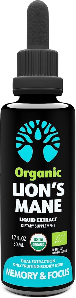 Ekstrakt Mane Lion Organic - 50 Służenia - Tylko ciała owoców - Wspomaganie pamięci i ostrości