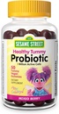 Webber Naturals Sesame Street Zdrowe Tummy Probiotyki dla dzieci, 1 Miliard Aktywne komórki per Gummy, 50 Gummies, dla zdrowia pożywienia, Wolny od gluten, Dairy, Peanut & Gelatin, Wegan