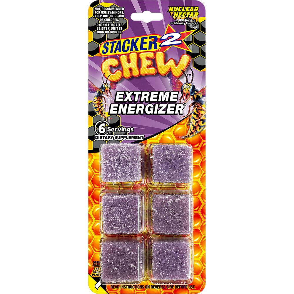 Stacker2 Chew: Ekstremalna energia - 6 Gummies Blister Pack