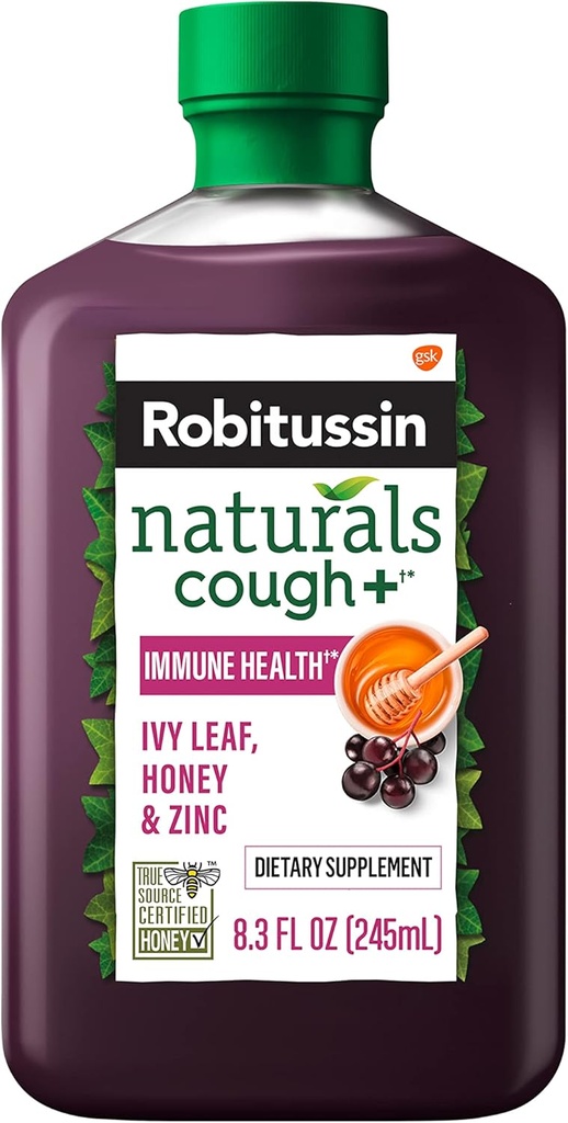 Robitussin Naturals Cough Plus Immune Health Dietetic Supplement for Ocasional Cough Relief and Immune Support - 8.3 Oz