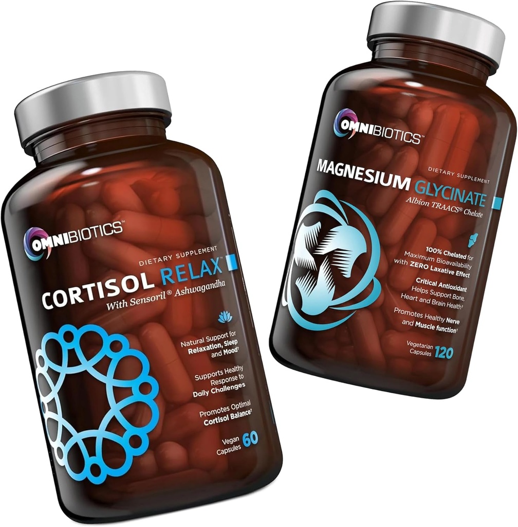 OmniBiotics Cortisol Relax Supplement + Glicynian magnezu