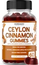 Cejlon Cynamon Gummies (60 Hrabia) Jabłko Cydr Cynamon Cynamon, Turmeric, Berberine & Ginseng do trawienia Ogólne wsparcie Wellness - Suplementy Ceylon - Vegan Safe & USA Made