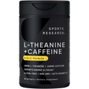 Sport Badania L- Theanine Suplement z kofeiną i kokosem MCT Oil - Ogniskowana energia, Alertywność & Relaksacja Bez wilgoci - 200mg L Theanine, 100mg Kofeina organiczna - 60 Płynne softgele
