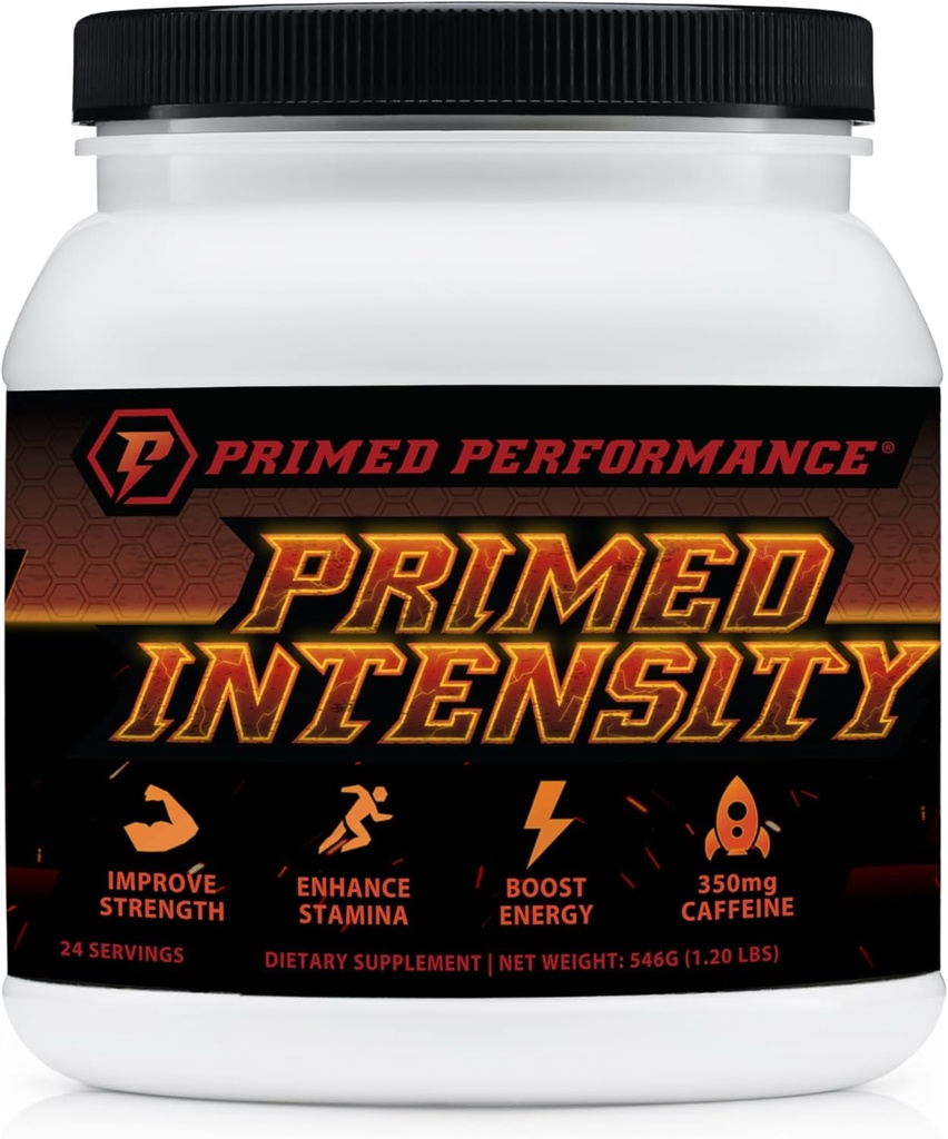 Prymitywna Intensywność Pre-Workout Suplement - Wszystkie naturalne - Beta- Alanina, Kofeina, Kreatyna, Cytrulina, NO Booster (24 Służenie) (Lemoniada malinowa)