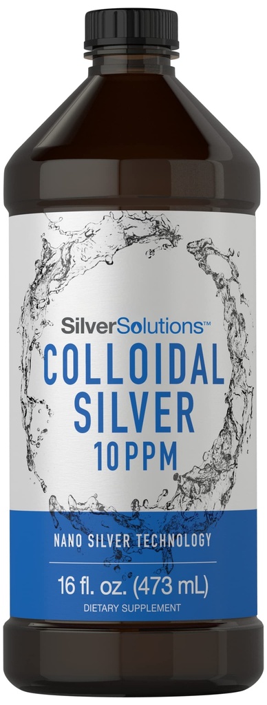 Carlyle Colloidal Silver Liquid 124; 10 PPM 124; 16 fl. Oz (473 ml) 124; z Nano Silver Technology Solutions 124; Wegetarianin, Non-GMO, Gluten Free Supplement
