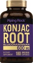 Piping Rock Glucomannan Kapsułki 600mg XI124; 180 tabletek XI124; Konjac Korzeń Fiber suplement XI124; Non-GMO, Gluten Free