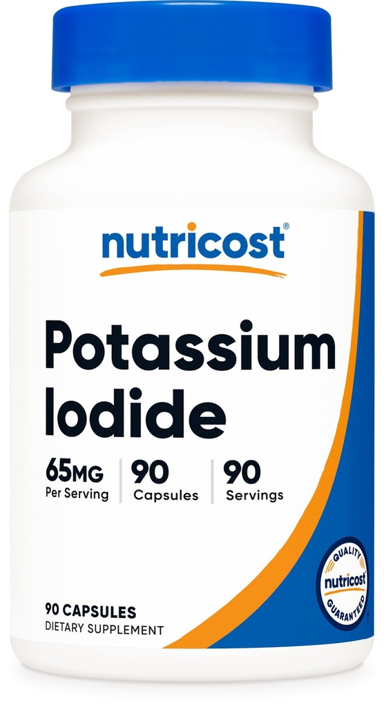 Nutricost Iodide potasu (KI), 90 Kapsułek, 65mg Iodide potasu na Podawanie, Wegetarianin, Non-GMO & Gluten Free