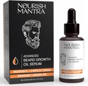NOURISH MANTRA - zaawansowany olej wzrostu broda Serum 124; Wykonane z Redensyl, Capilia Longa, Argan Oil, Witamina E i Jojoba Oil dla Fuller, Grubszy i Zdrowy Beard Growth Serum 124; Beard Oil Serum dla mężczyzn