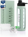 2.0 Fitness Xion124; Protein Shaker Made of Glass Xion124; Protein Shaker Xion124; Drinking Bottle Xion124; with Spiral Ball Xion124; 24 oz (Pastel Green)