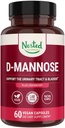 Nested Naturals D- Mannose 500 mg Kapsułki z ekstraktem żurawinowym, D Mannose Żurawinowe pigułki, Urynary & Bladder Support, 60 Kapsułki wegańskie