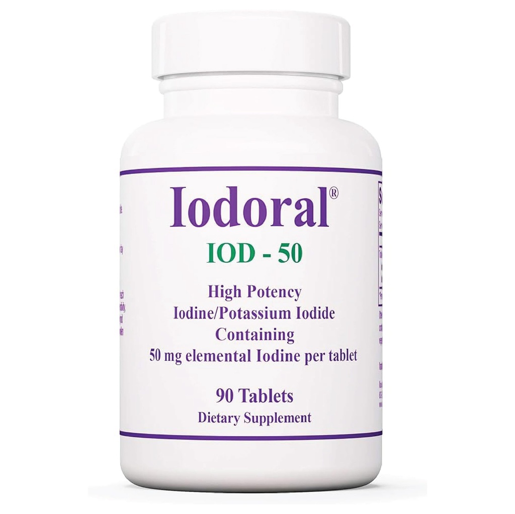 Optimox Iodoral suplement 50 mg - tabletki z jodem potasu, wsparcie dla tarczycy, codzienne witaminy i minerały, roztwór jodu Lugola - 90