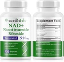 120 Licznik NAD Plus Suplement, Nikotynamid Liposomalny Kapsułki Ribozydowe 900MG z Resveratrol & Quercetin, Wysoka Czystość Nikotynamid do anty- starzenia, Komórka Gegeneration / Energia / Immune Booster