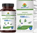 Brieofood Organic Sankhpushpi 1500mg, 45 Służenia, Wegetarianin, Gluten Free, 90 Tabletki wegetariańskie