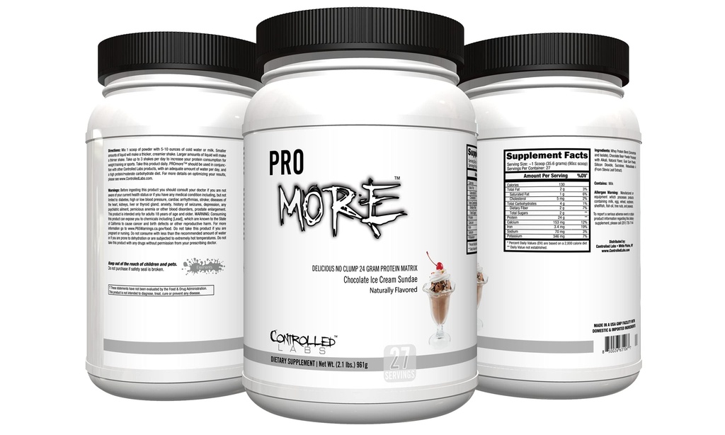 CHRONIONE LABS Promore Protein Powder (27 Servings) - 24 g białka na miarkę - 94% bez cukru, Premium Smooth- Drink Formuła (Czekoladowe lody Sundae) (27 Servings, Czekoladowe lody Sundae)