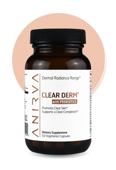Clear Skin Supplement z cynku i probiotyki dla dorosłych - Wspiera trądzik hormonalny, pęknięcia i trądzik różowaty - Trądzik tabletki dla Clearer Complexion - Anirva ClearDerm