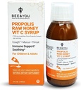 BEE and You Propolis Extract Cough Syrup w / Witamina C, Miód kojący, Naturalne wsparcie immunologiczne, Ból gardła ulga, Przeciwutleniacze, dla dzieci i dorosłych, 5 Fl Oz, dla mężczyzn i kobiet