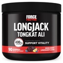 Force Factor Longjack Tongkat Ali Gummies, Tongkat Ali for Men to Support Mężczyzna Vitality and Drive, 400mg Tongkat Ali with BioPerine, Mixed Berry Lemonade, 90 Gummies