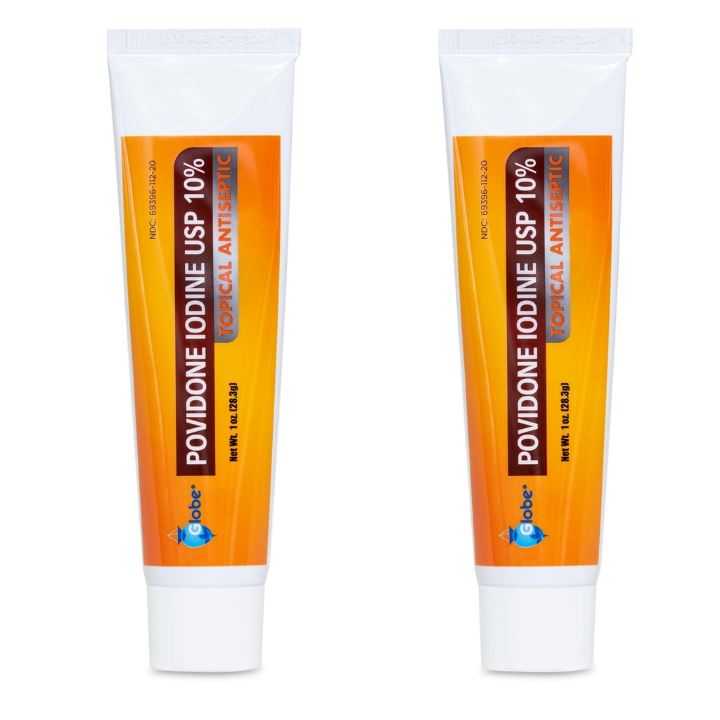 Globe (2 Pack) Powidon Jod 10% Maść pierwszej pomocy 1 Oz, for Cuts Scrapes Burns (Porównaj z Betadine)