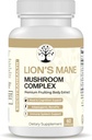 Lions Mane Mushroom Supplement - Premium Fruiting Body Extract - z Chaga, Maitake, Shiitake, Reishi - Mood, Mózg i wsparcie immunologiczne, Adaptogen - Non-GMO - 60 Kapsułki wegańskie