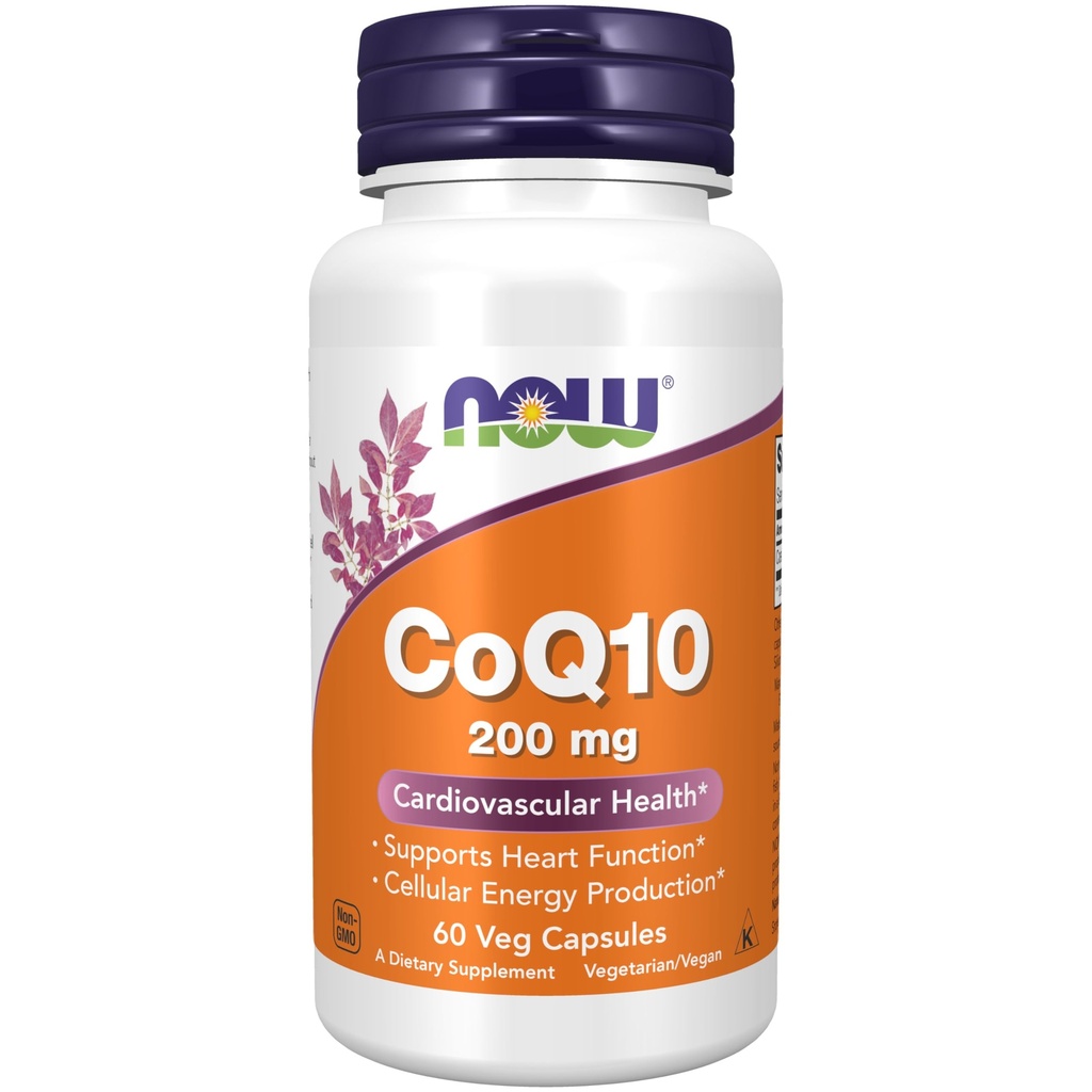 NOW Supplements, CoQ10 200 mg, Pharmaceutical Grade, 60 Veg Caps