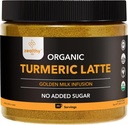 Organic Turmeric Latte Powder - USDA Certified, No Added Sugar Turmeric Supplement z Ceylon Cynamon, Zjadalne życie, 45 Służenie