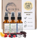 Immunitet Pack Liquid Vitamin (Pack of 3) Sambucus Nigra Elderberry Mist, Cynk Boost Mist i witaminy C Mist (Dodatkowa siła) - Naturalne wsparcie systemu immunologicznego - Non-GMO Gluten- Free - 240 Days Supply