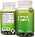 Wsparcie dla tarczycy dla kobiet i mężczyzn - Suplement tarczycy z jodu, witaminy B12, Ashwagandha, Selenium i Cynk Suplementy, GMP Certified, Formularz w USA, 60 Kapsułki (Opakowanie po 1)