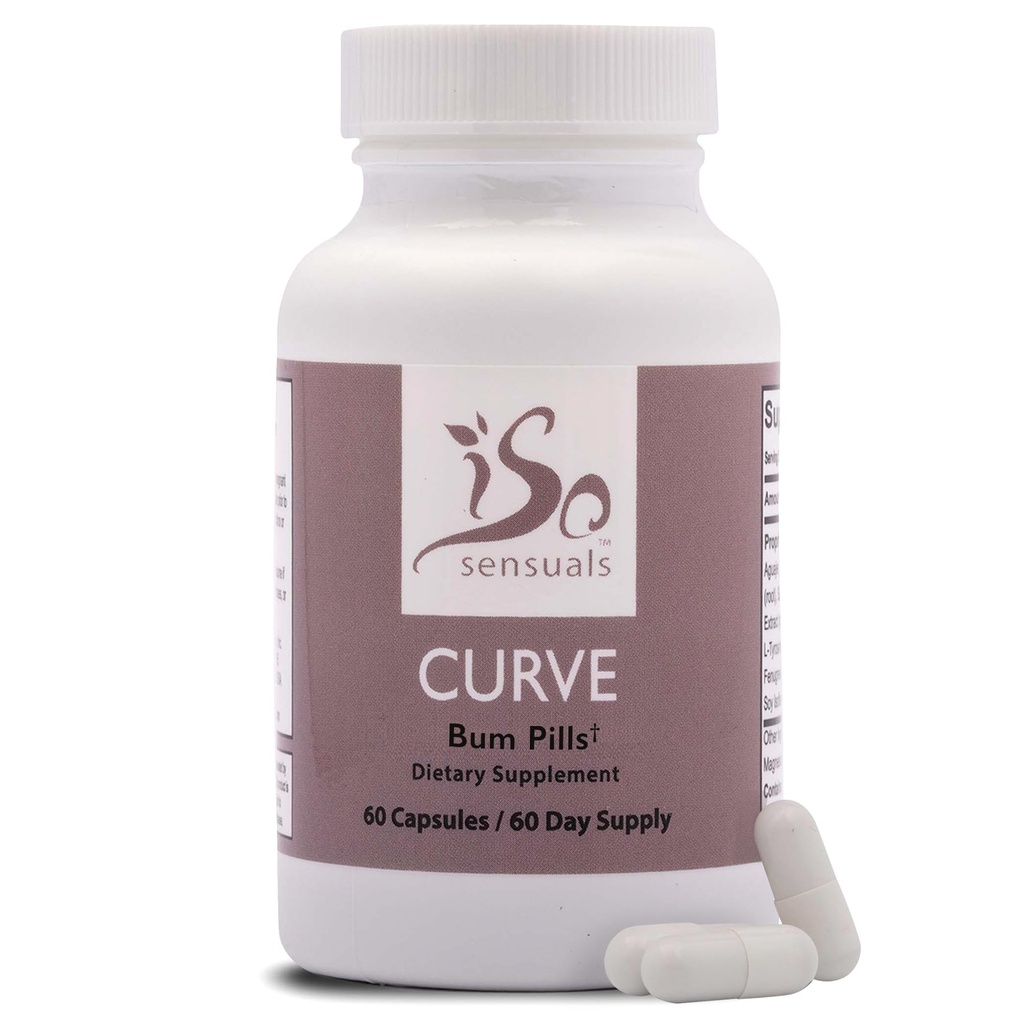 IsoSensuals Curve Butt Enhancement Pills - Bum Bum Bum Booty Pills for Bigger Butt. 60 Łatwe do połknięcia kapsułki