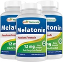 Najlepsza przyroda Melatonina 12 mg (1 rok dostaw) - Beznarkotykowa pomoc na sen - Melatonina na sen i relaks, 365 Hrabia (365 Hrabia (Pack of 3))