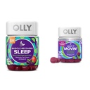 OLLY Muscle Recovery Sleep Gummies z Melatonin, Tart Cherry & Witamina D, Zaparcia Relief Gummies z Rhubarb, Prunes & Amla - 40 & 30 Count