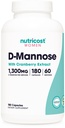 Nutricost D- Mannose z ekstraktem żurawinowym dla kobiet 1300mg 180 kapsułek