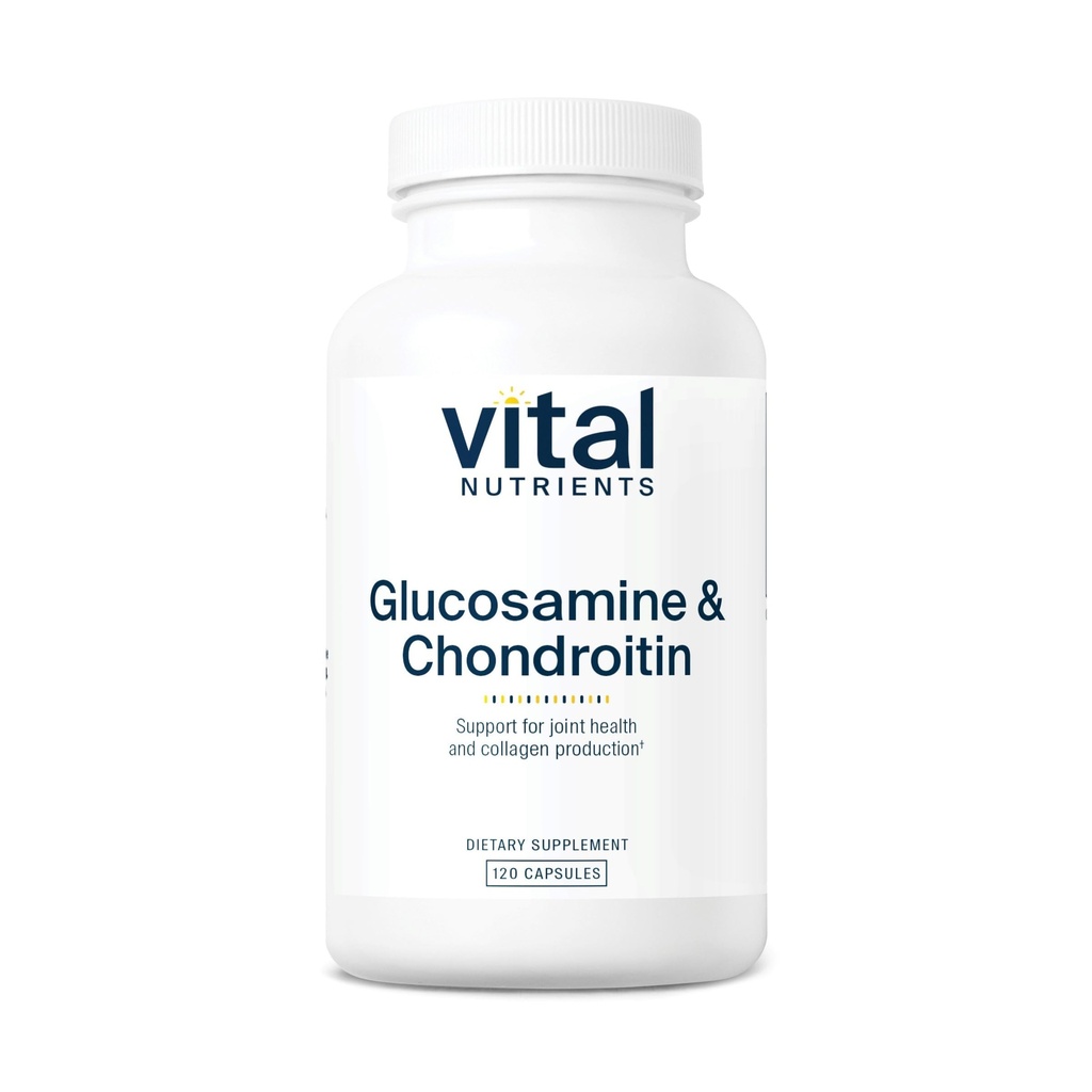 Vital Nutrigents Glukozamina & Chondroitin < 124; Zdrowa chrząstka, Mobilność i Suplement Joint Support > 124; Gluten, Dairy, Soy & Free 124; Non-GMO < 124; 120 Kapsułki