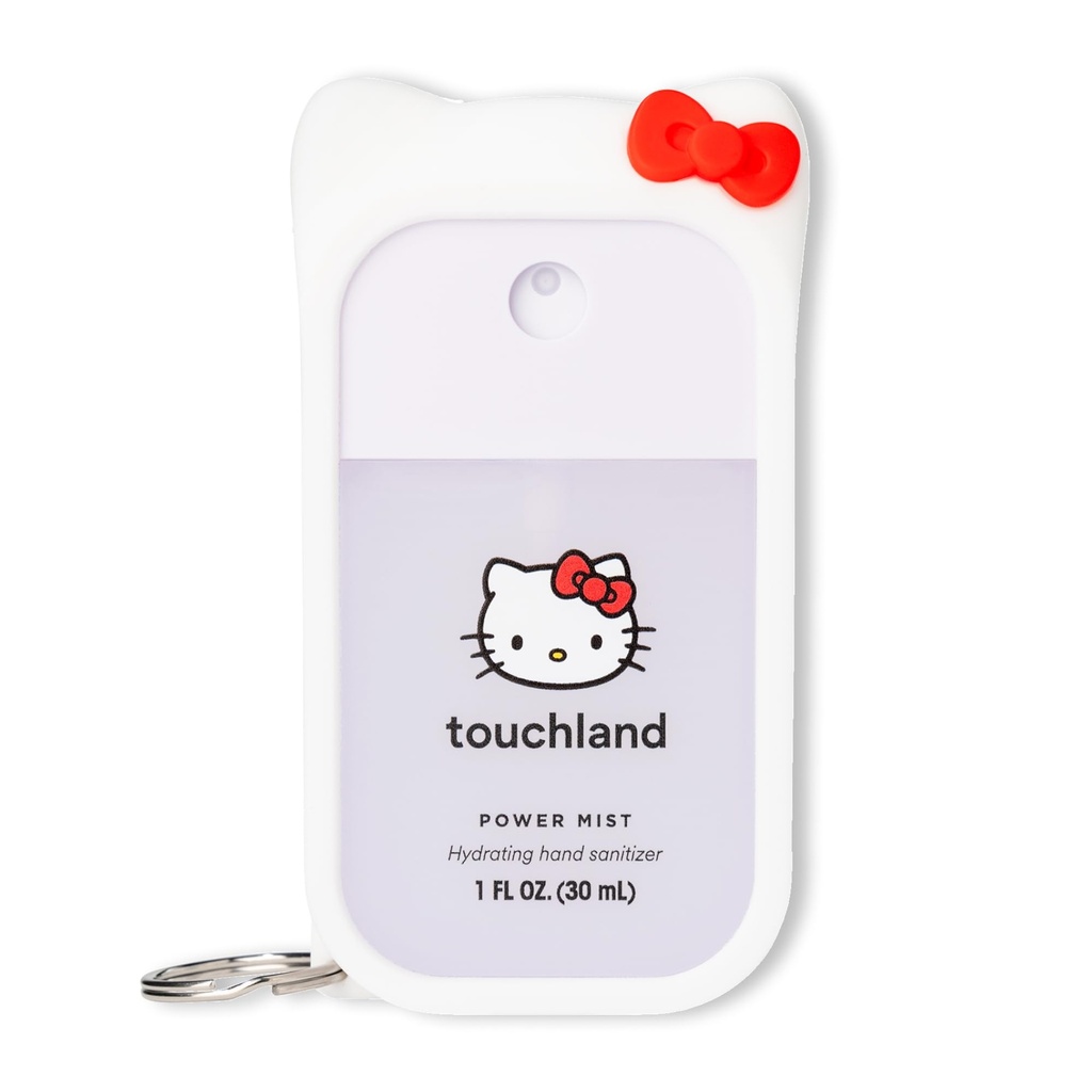 Touchland x Hello Kitty ® Sanitizer do rąk + Mist Case, Scenariusz & Stylowy Hydrating Pasek do natryskiwania, Rozmiar podróży, Dye Free