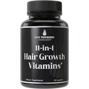 11- in-1 Wegańskie Witaminy wzrostu włosów dla cienki i Brittle Hair - Zaawansowany kompleks witaminy z 5000mcg Biotin, Nasiona dyni, Cynk. Pomaga grubsze, Healthier- Szukam Skalp dla kobiet i mężczyzn