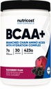 Nutricost BCAA Aktywny z Glutamie, Citrullie, i proszku do hydrolizy kokosowej (BlackBerry Plum) 30 Służenia - Rozgałęziony łańcuch aminokwasy z kompleksem hydrolizy - Gluten- Free, Non-GMO