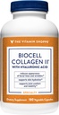 Witamina Shoppe Biocell Collagen II z kwasem hialuronowym 1000mg - Promuje zdrową skórę, łączniki i chrząstki - Wspiera nawadnianie i elastyczność - do codziennego Wellness (60 Kapsułki warzyw)