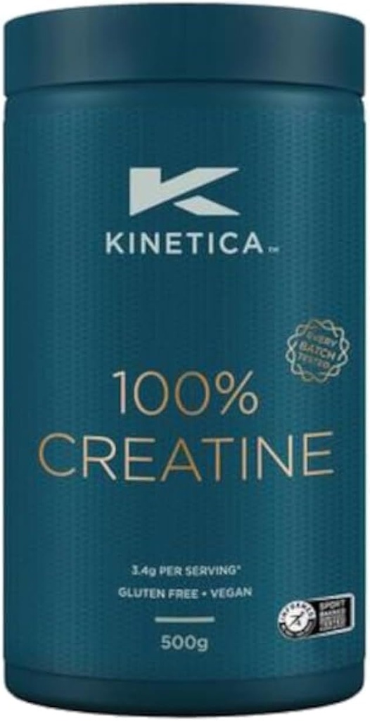 Kinetica 100% Monowodzian Kreatyny Proszek, 147 Servings, Creapure Creatine. Suplementy odżywcze, wegetariańskie i glutenowe 500 g