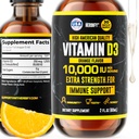 HERBIFY Witamina D3 10000 j.m. - Wyprodukowane w USA Płynna Witamina D Krople - Siła kości i suplement wsparcia immunologicznego - Wymiana słoneczna - D3 Witamina Bone and Teeth Supplement - 2 Oz