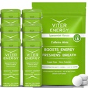 Viter Energy Original Cafeline Mints Spearmint Flavor 6 Pack and 1 / 2 Pound Bulk Bag Bundle - 40mg Cafeline, B Vitamin, Sugar Free, Wegan, Potężny booster energetyczny dla ostrości i alertywności