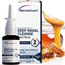 ManukaGuard Medical Grade Manuka Miód Naturalny Nasal Spray Saline Solution for Congestion Support, Sinus and Allergy Relief, Nasal Moisturizing, New Zealand Honey, MGO 600, 0,65 fl oz Bottle