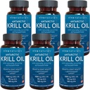 Viva Naturals Antarctic Krill Oil 1250 mg, Omega 3 EPA DHA i Astaksantyna, Joint Support and Brain Supplement with Antioksydant Properties, No Fishy Aftersmast (Pack of 6)
