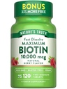 Nature's Truth Biotin 10000mcg | 120 Fast Dissolve Tablets | Maximum Strength | Natural Berry Flavor | Vegan, Non-GMO & Gluten Free Supplement
