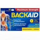 Backaid Maksymalna siła Aspiryna - wolna ulga w bólu od Backache, Sciatica i ból nogi, Potężne połączenie, Długoterminowa 6 Godzinowa formuła, 38