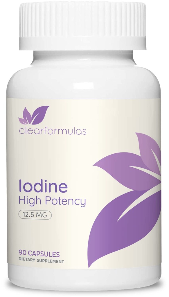 High Potency Potassium Iodine Supplement - Potassium Iodide USP and Free Iodine Capsules 12.5mg Precise Dosage Blend - Capsule Alternative to Lugol's Supplement for Thyroid Energy & Immunity (3 Month)