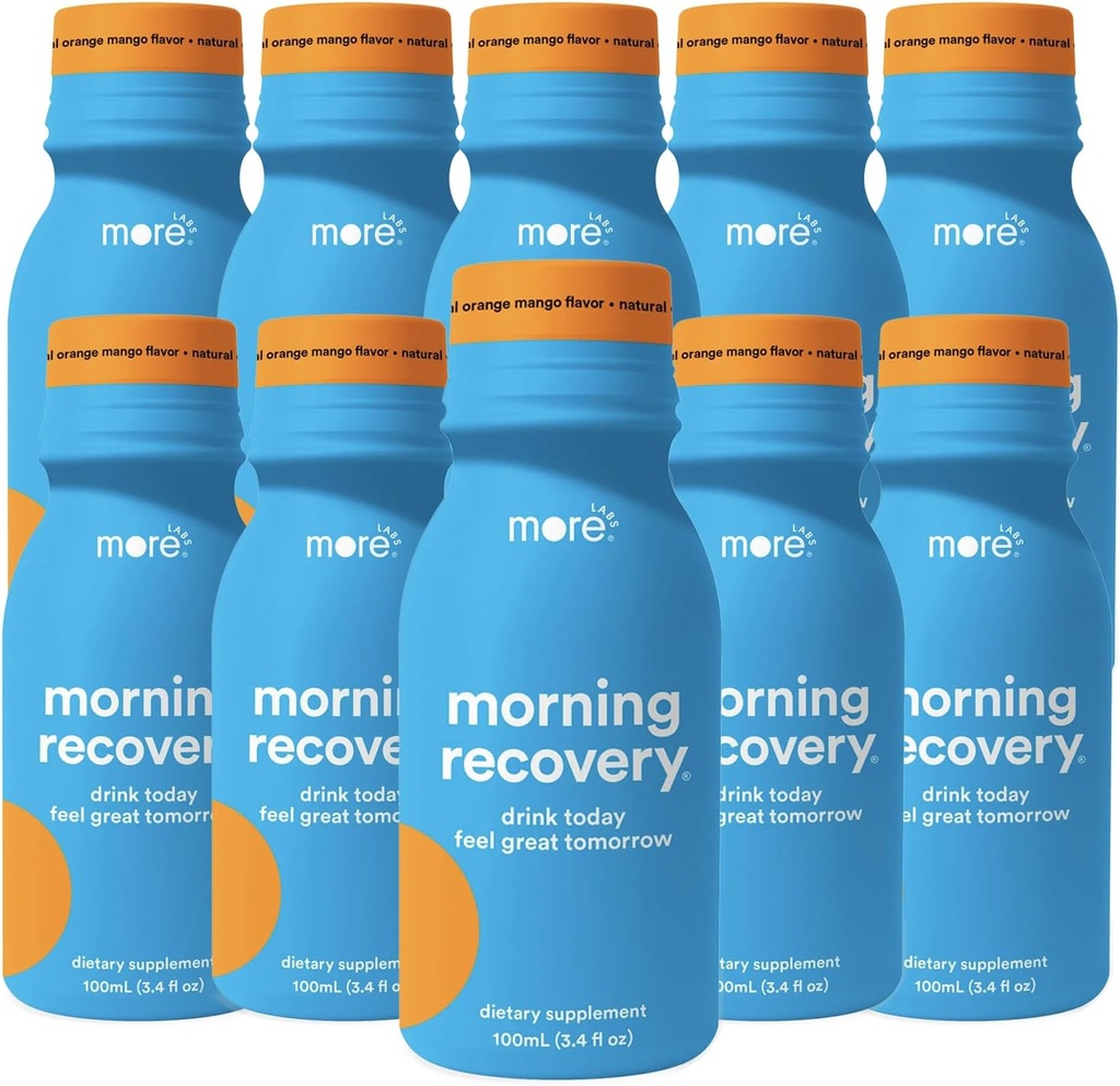 Więcej Labs Rano Odzyskiwanie Pomarańczowy aromat mango Electrolyte & Milk Thistle Drink 10 Pack XI124; Hydrate Podczas picia 124; Wysoko rozpuszczalny płyn DHM