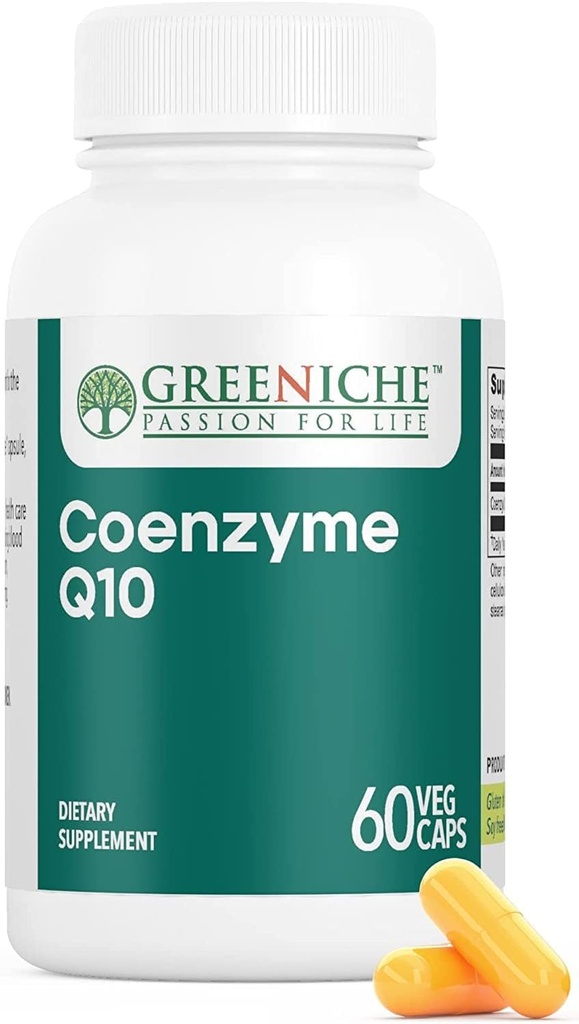 Greniche Koenzym Q10, 60 Czapki, Wysoka Absorpcja Coq10, Wegan, Gluten Free