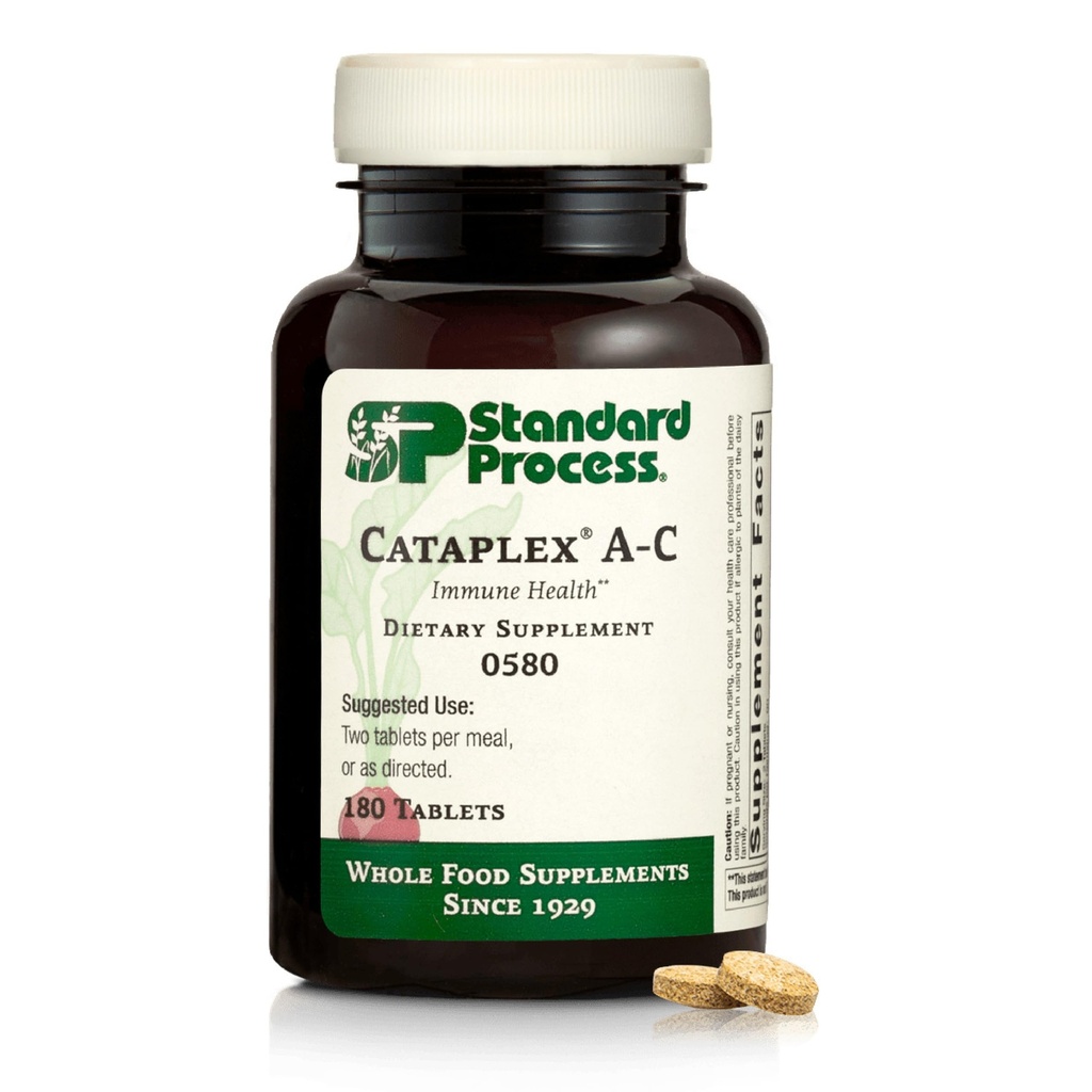 Standard Process Cataplex A- C - Suplement do immunologicznego i zdrowego wsparcia komórkowego z witamin C & A - Aids Eye Health - Zawiera składniki z aktywnością przeciwutleniającą - 180 tabletek (90 Servings)