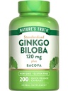 Nature 's Truth Ginkgo Biloba 120mg Xi124; Plus Bacopa Xi124; 200 Quick Release Capsules Xi124; Standaryzowany ekstrakt Xi124; Non-GMO i Gluten Free Supplement