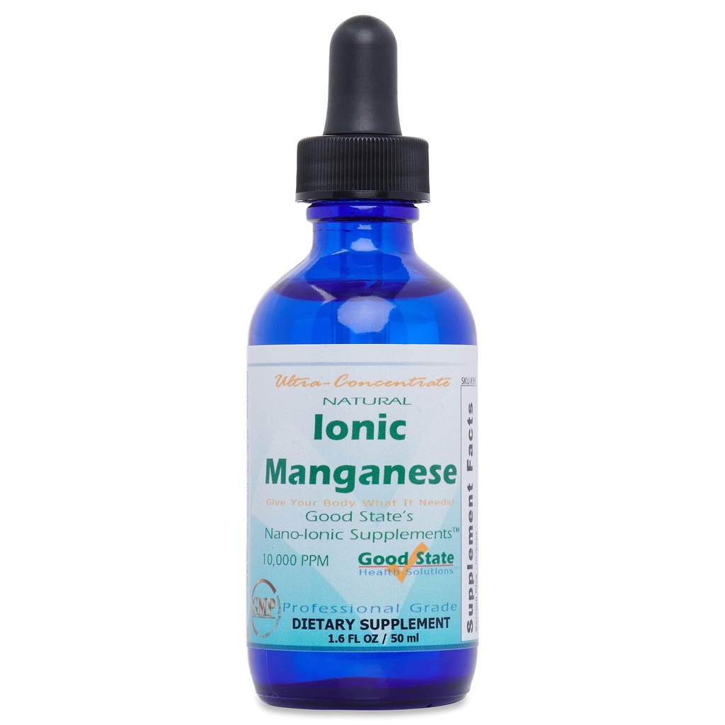 Dobry stan 124; Naturalny jonowy mangan 124; Koncentrat płynny 124; Nano Sized Mineral Technology 124; Profesjonalny suplement diety 124; 1.6 Fl oz Butelka (50 ml)